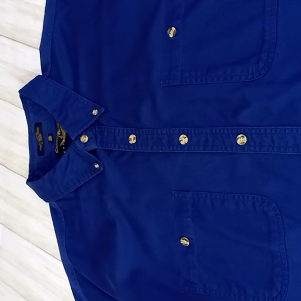 Canyon Guide Outfitters Short Sleeve Button Down Blue Shirt Men's Size 2XL